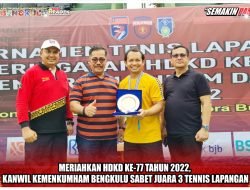 Bengkulu Sabet  Juara 3 Tenis Lapangan HDKD ke-77,