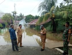 BERSAMA PERANGKAT KELURAHAN, BABINSA JEMBATAN KECIL PANTAU BANJIR
