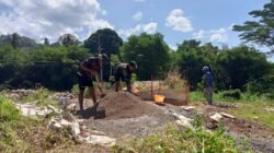 MATERIAL TERSEDIA, PROGRES JEMBATAN GANTUNG TABA PENANJUNG TERUS BERJALAN