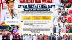 Walikota Serahkan Satyalancana Karya Satya Untuk 148 PNS Pemkot Bengkulu 
